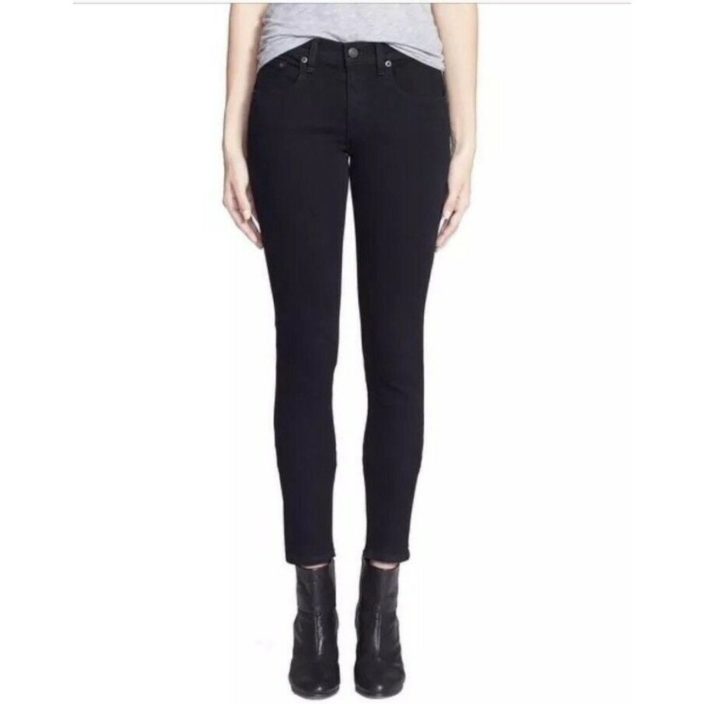 Rag & Bone High Rise Skinny Jeans Sz 26 Coal Dark
